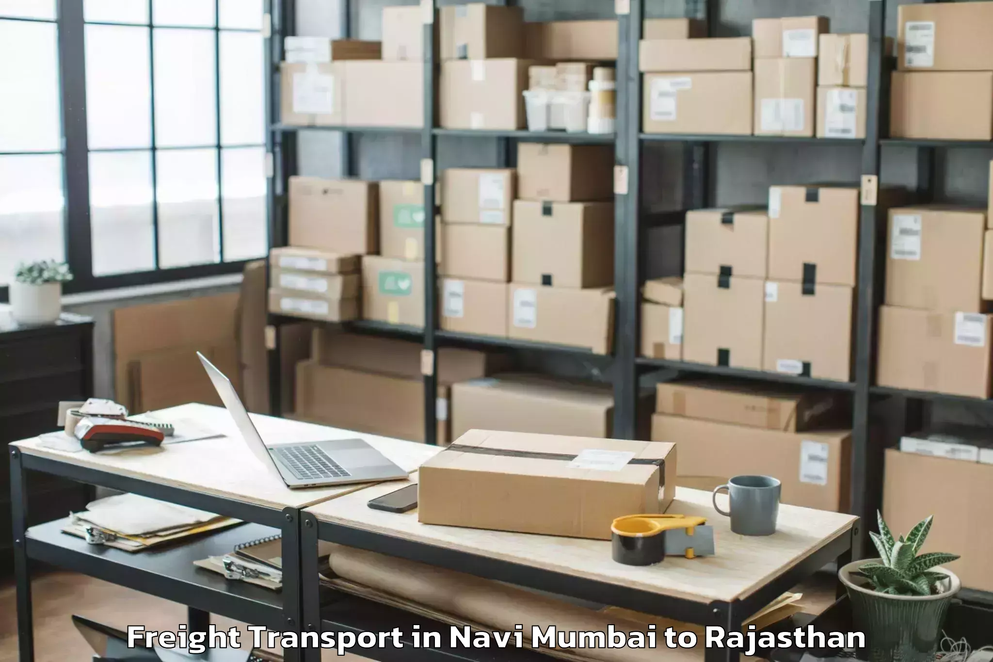 Easy Navi Mumbai to Bari Sadri Freight Transport Booking